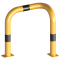 Anti-nudge hoop 90 | one sided- deep version | steel tube  76 mm | yellow / black | one-sided, right | height above ground: 650 mm | to be fixed by plugs